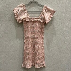 The Impeccable Pig Pink Floral Mini Dress